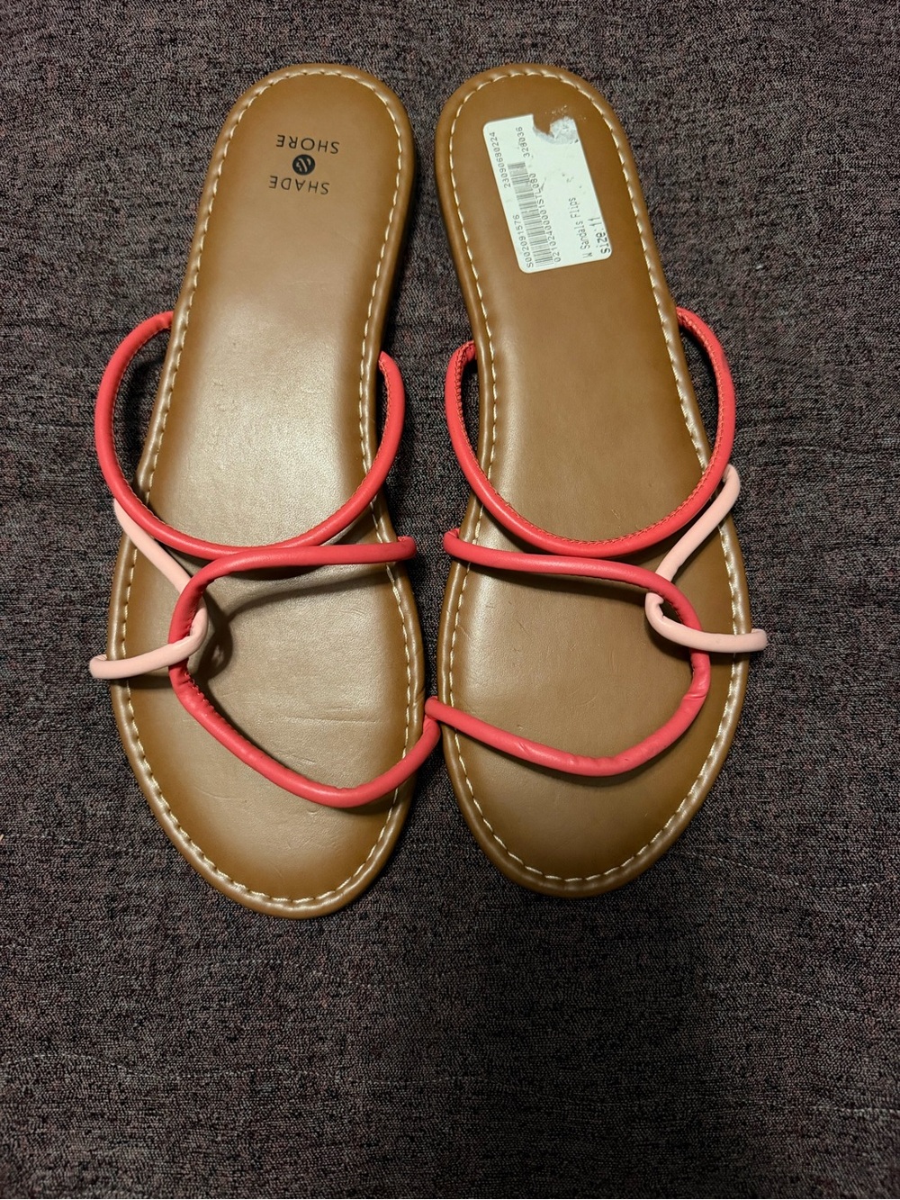 Target Shade & Shore Women's Pink and Light Pink Strappy Slide Sandals